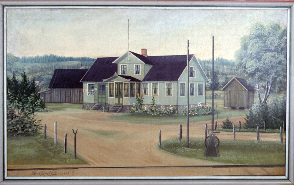 Gåramålning lanthandel Åsljunga 1910